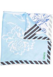 GUNIA patchwork floral-print silk scarf - Blu