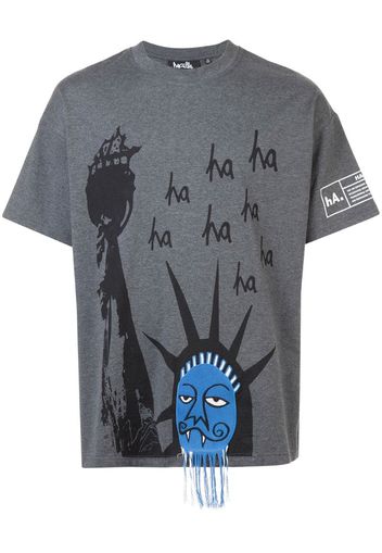 T-shirt Ha Ha Liberty con maniche a spalla bassa