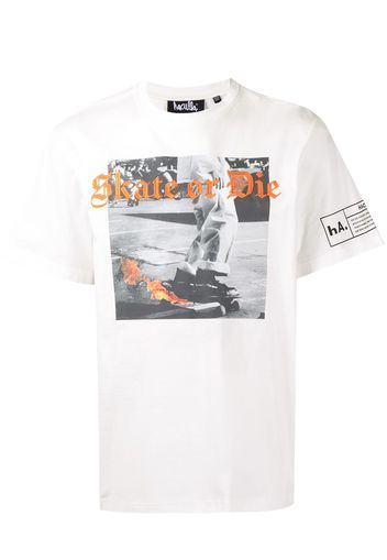 Haculla T-shirt Skate or Die con ricamo - Bianco