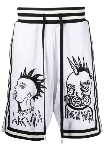 Haculla Shorts con stampa Face Off - Bianco