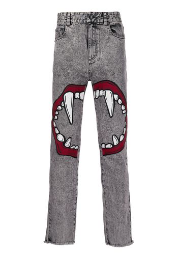 Haculla Jeans skinny Fang Lip con stampa - Grigio