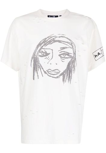 Haculla T-shirt con borchie Caught My Eye - Bianco