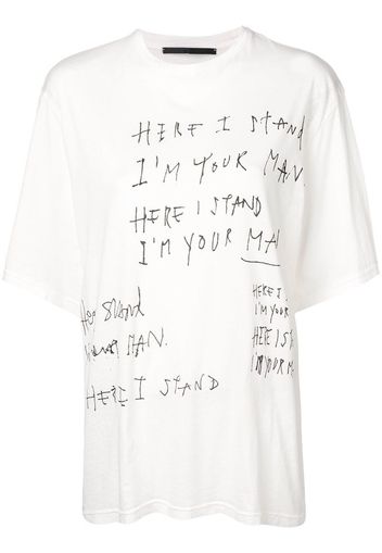 T-shirt oversize con slogan