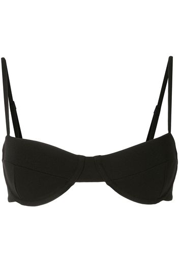 Haight Top bikini con stile a balconcino - Nero