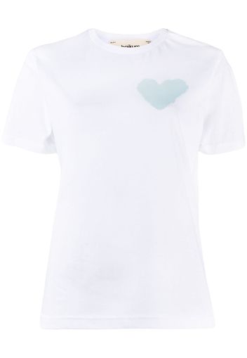 Haikure heart print cotton T-shirt - Bianco