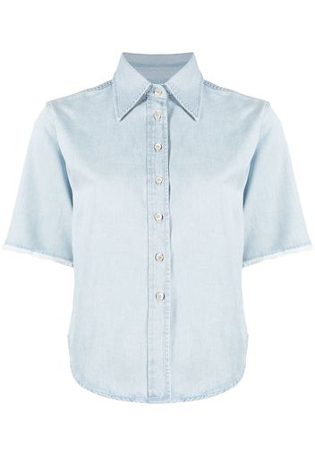 Haikure Camicia denim a maniche corte - Blu