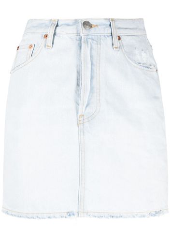 Haikure distressed-effect denim skirt - Blu