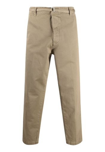 Haikure belted straight-leg chinos - Marrone