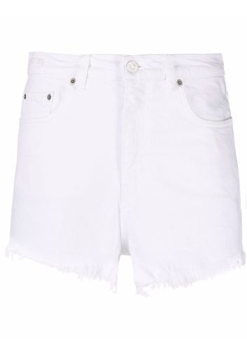 Haikure raw-edge denim shorts - Bianco