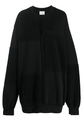 Haikure panelled-design crew-neck jumper - Nero