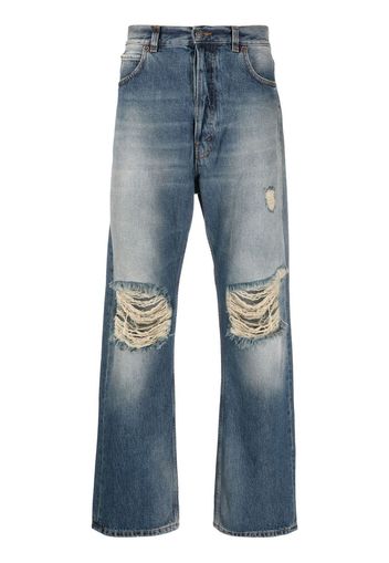 Haikure distressed straight leg jeans - Blu