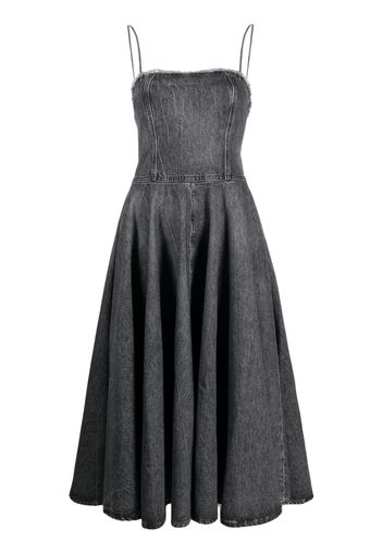 Haikure flared denim midi dress - Nero