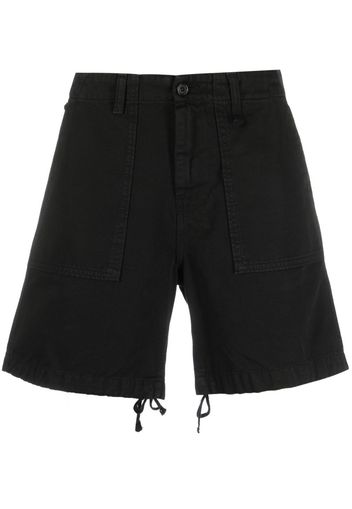 Haikure drawstring-hem cotton denim shorts - Nero