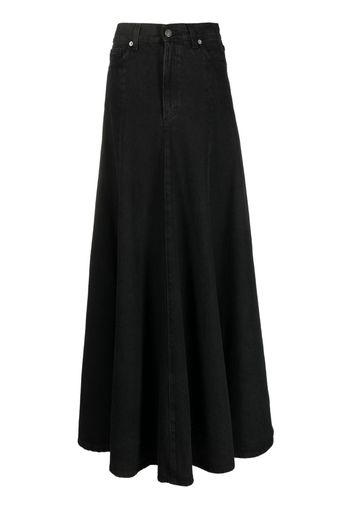 Haikure dark-wash maxi denim skirt - Nero