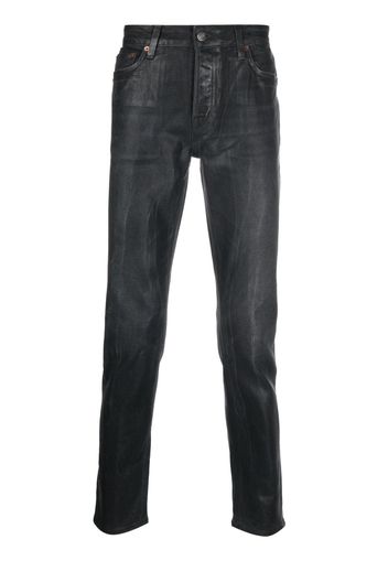 Haikure coated slim-cut jeans - Nero