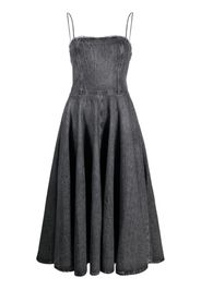 Haikure flared denim midi dress - Nero