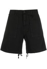 Haikure drawstring-hem cotton denim shorts - Nero