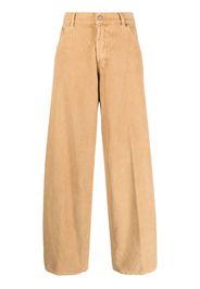 Haikure corduroy straight-leg cotton trousers - Toni neutri