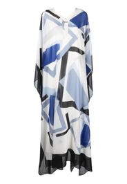 Halston patterned draped maxi dress - Bianco
