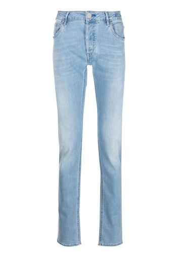 Hand Picked logo-patch straight leg jeans - Blu