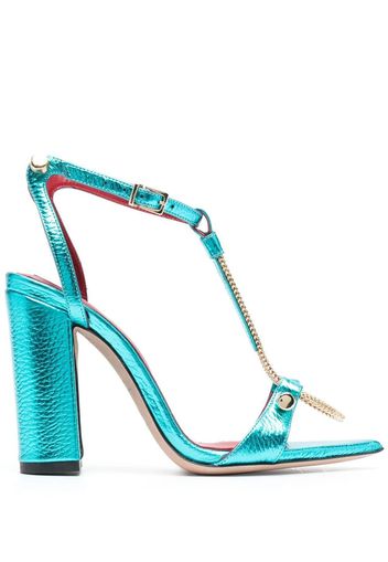 HARDOT chain-detail metallic open-toe sandals - Blu