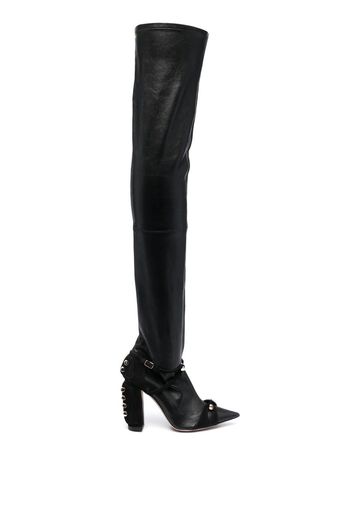 HARDOT stud-embellished thigh-high boots - Nero