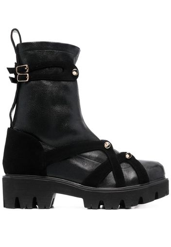 HARDOT chunky calf leather boots - Nero