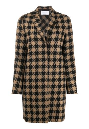 single-breasted check coat