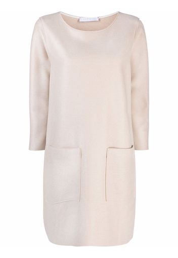 Harris Wharf London round neck long-sleeved dress - Toni neutri