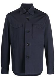 Harris Wharf London long-sleeve seersucker shirt - Blu