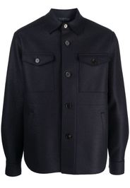 Harris Wharf London button-down wool shirt jacket - Blu