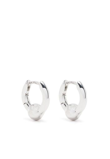 Hatton Labs sphere-detail huggie hoop earrings - Argento