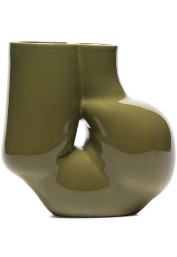 Hay W&S Chubby ceramic vase (20cm) - Verde