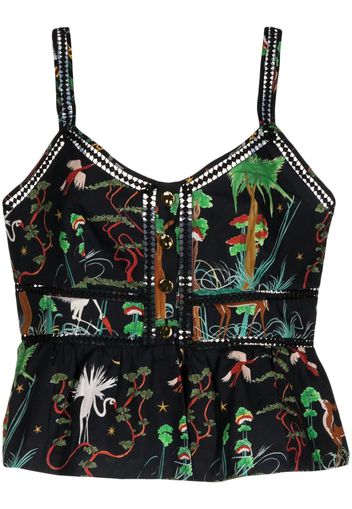 Hayley Menzies graphic-print sleeveless top - Nero