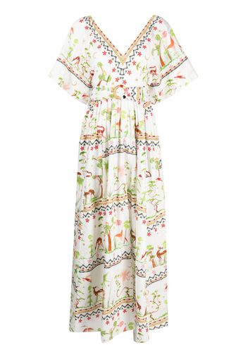 Hayley Menzies printed organic-cotton maxi dress - Bianco