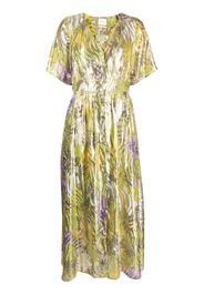 Hayley Menzies metallic print button-down dress - Verde