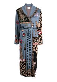 Hayley Menzies Enchanted Leopard cotton jacquard duster - Blu