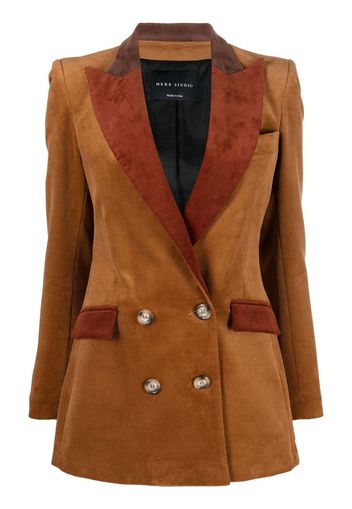 Hebe Studio contrast-lapel double-breasted jacket - Marrone