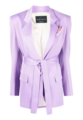 Hebe Studio belted-waist long-sleeve blazer - Viola