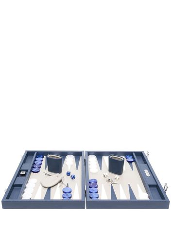 Hector Saxe Leather Backgammon Set - Blu