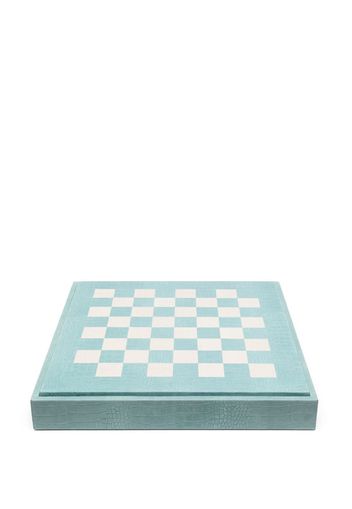 Hector Saxe embossed-crocodile leather Chess set box - Blu