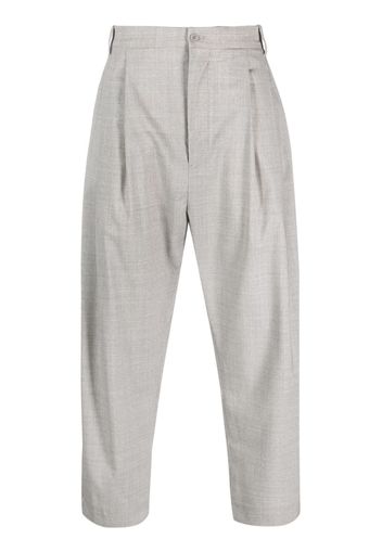 Hed Mayner pleated cropped wool trousers - Grigio