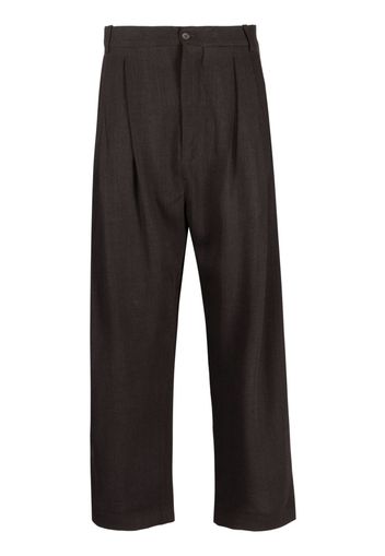 Hed Mayner herringbone pleated trousers - Marrone