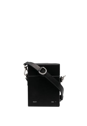 HELIOT EMIL leather-box messenger bag - Nero