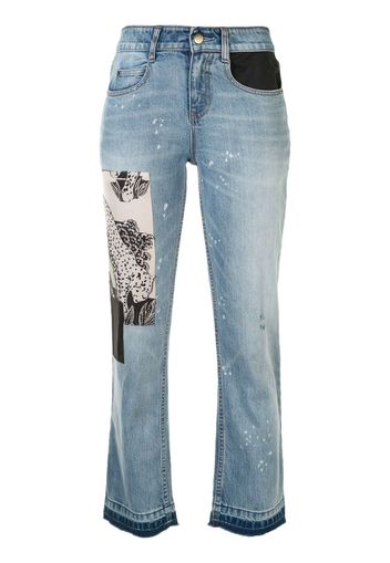 Jeans con applicazione crop