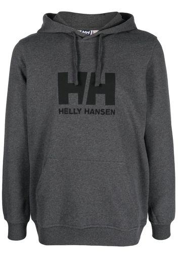 Helly Hansen logo-print organic-cotton hoodie - Grigio