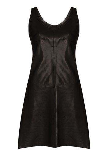 sleeveless lambskin mini dress