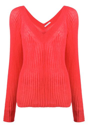 double V ribbed jumper