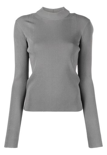 Helmut Lang open-back ribbed-knit jumper - Grigio