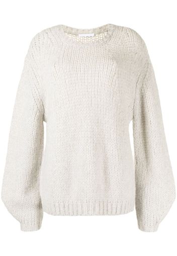 Helmut Lang oversized brush-knit jumper - Bianco